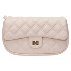 Schultertasche aus Kunstleder mit Stepp-Design (Rosa)