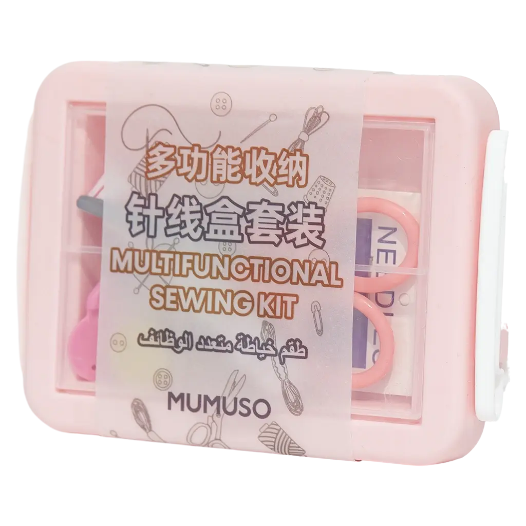 Multifunktionales Nähset aus Polypropylen mit Aufbewahrungsbox (Rosa)