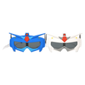 Polarisierte Kinder-Sonnenbrille aus Silikon mit Roboter-Design (Blau/Weiß)