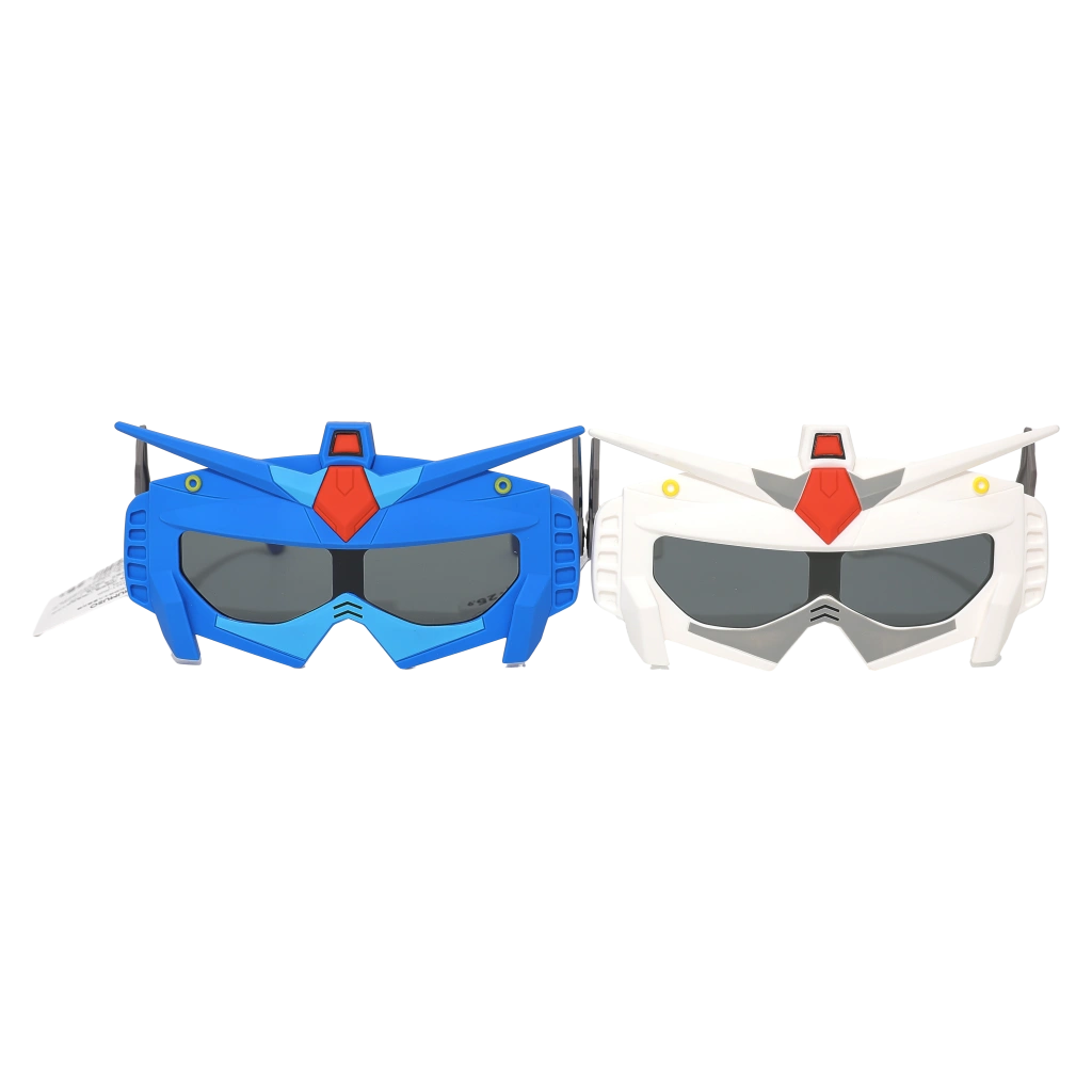 Polarisierte Kinder-Sonnenbrille aus Silikon mit Roboter-Design (Blau/Weiß)