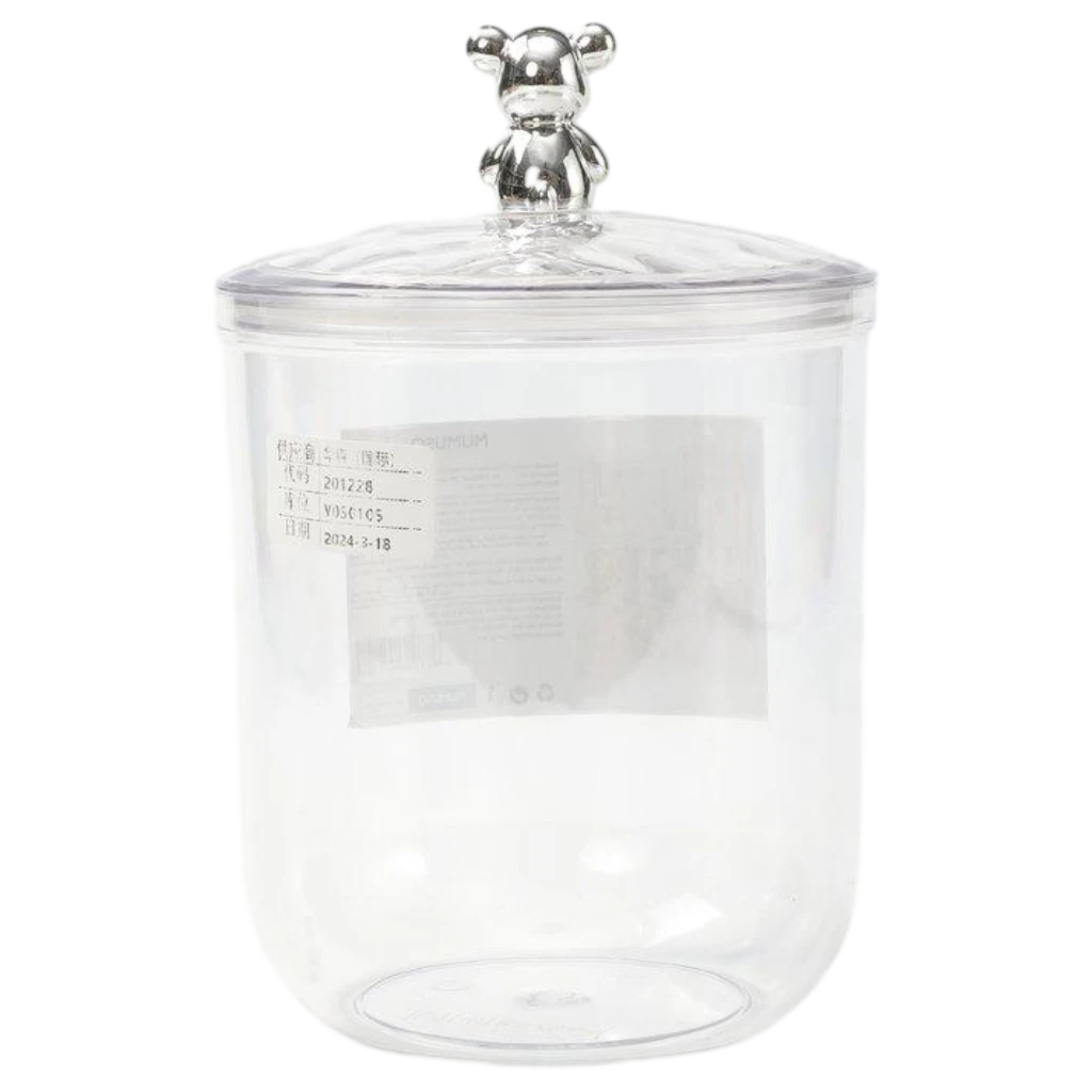 PET-Aufbewahrungsdose mit Bär-Design, luftdichter Deckel, 1400 ml (Transparent)