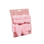 3-teiliges Haarband- und Armband-Set aus Polyester für Gesichtspflege und Make-up (Rosa)
