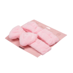 3-teiliges Haarband- und Armband-Set aus Polyester für Gesichtspflege und Make-up (Rosa)