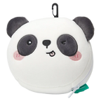 2-in-1 Nackenkissen und Schlafmaske aus Polyester mit Panda-Design (Weiß/Schwarz)