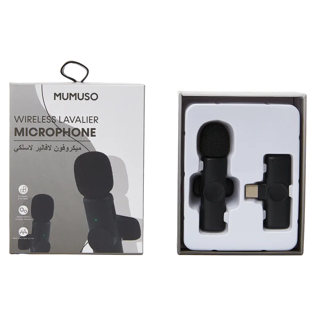 Kabelloses Lavalier-Mikrofon aus Kunststoff mit Type-C-Anschluss für Smartphone-Aufnahmen (Schwarz)