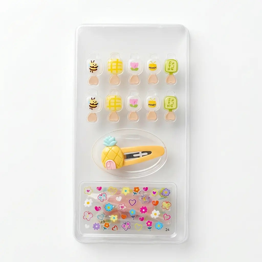 Press-on Nails For Kids (Bee & Honey)