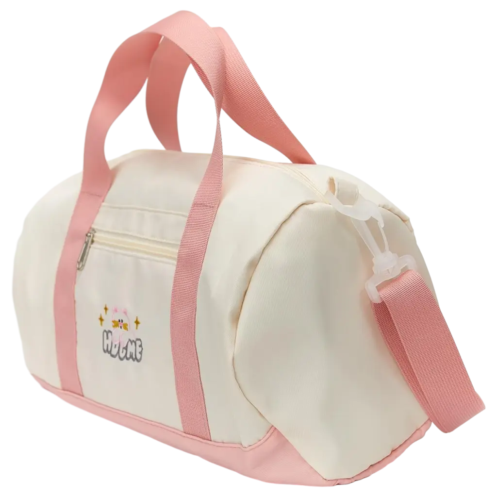 Schultertasche mit Katzen-Design für Freizeit &amp; Sport (Weiß/Rosa)