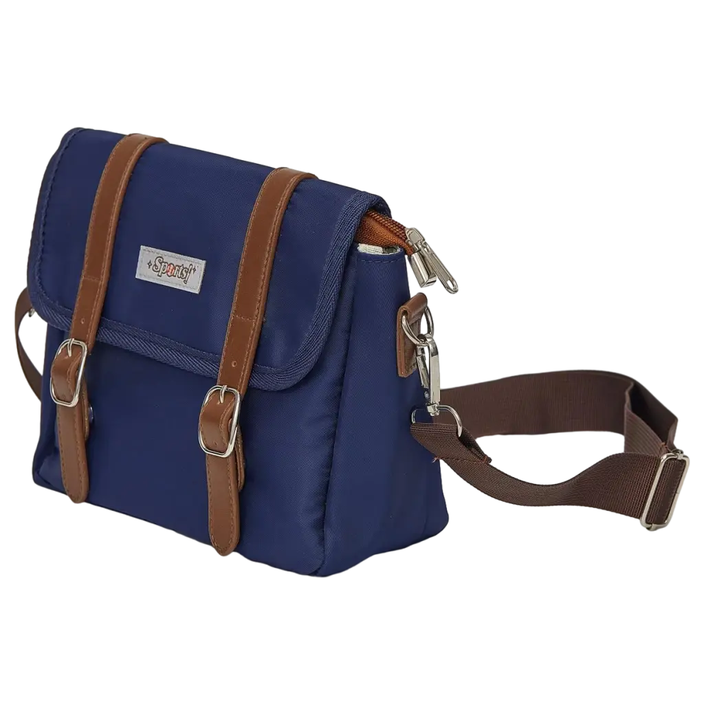 Messenger Bag aus Nylon, Umhängetasche mit Schultergurt (Blau)