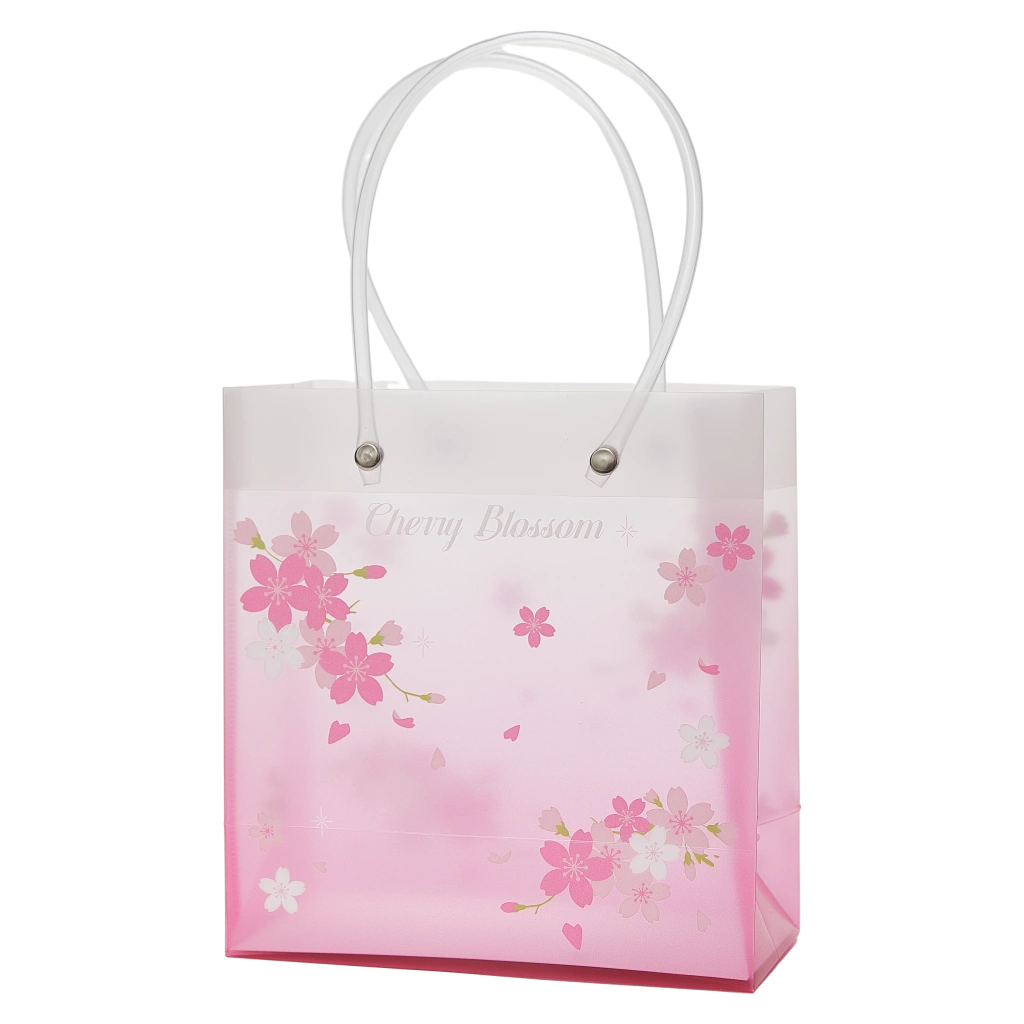 Geschenktasche mit Kirschblüten-Design, klein (Rosa/Weiß)