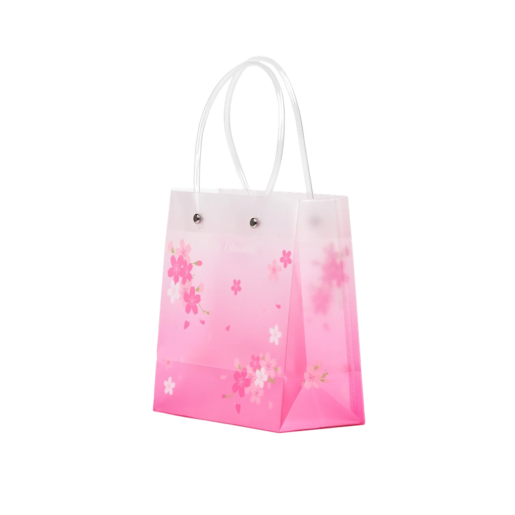 Geschenktasche mit Kirschblüten-Design, klein (Rosa/Weiß)