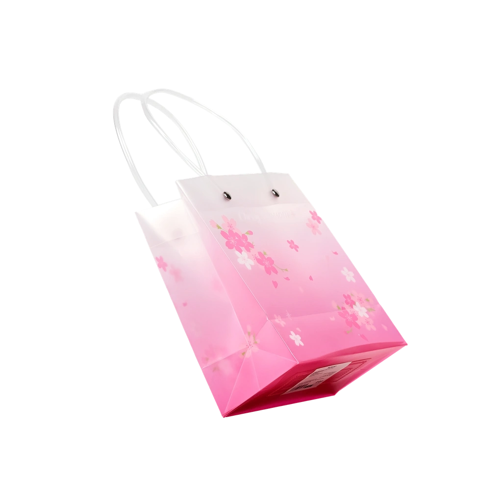 Geschenktasche mit Kirschblüten-Design, klein (Rosa/Weiß)
