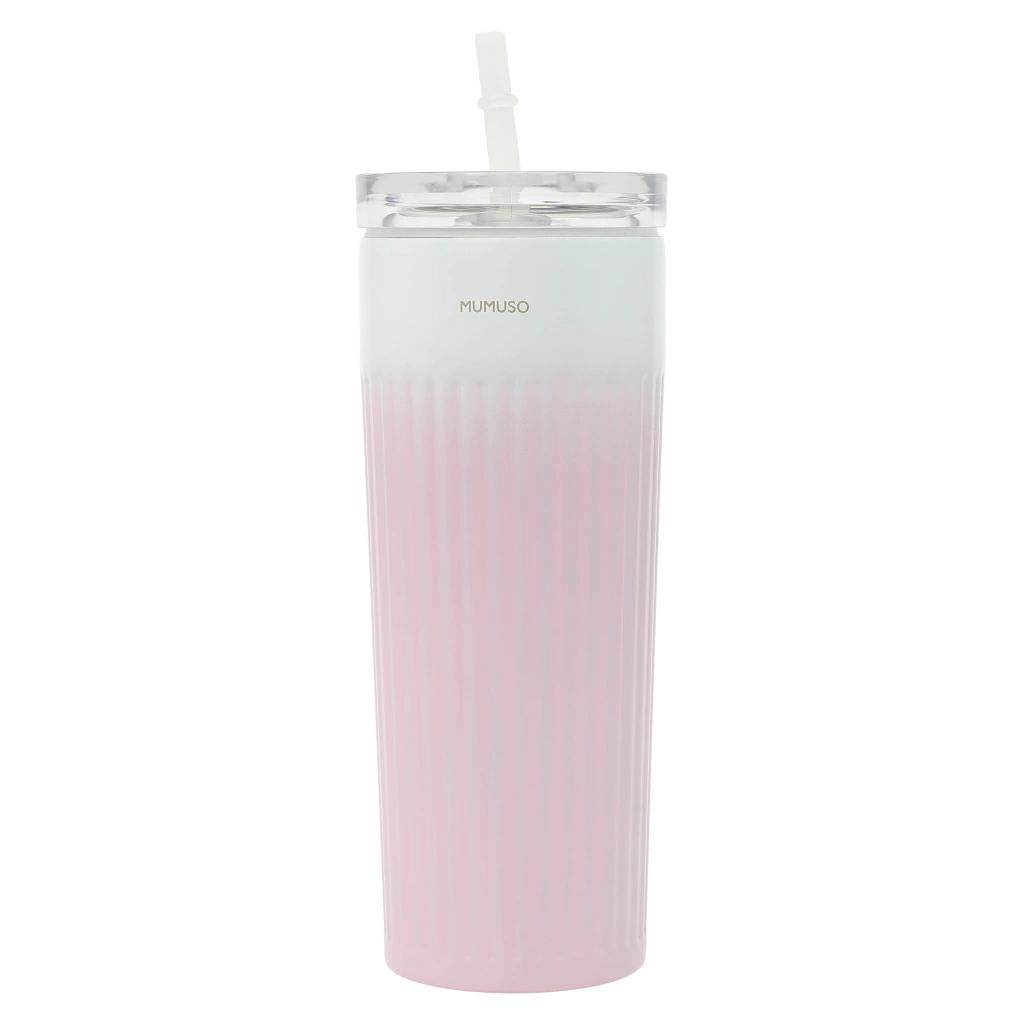Isolierbecher aus Edelstahl mit Rippen-Design, 500 ml, Kollektion Kirschblüte (Rosa)