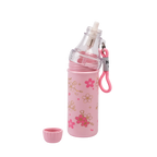 Kunststoff-Wasserflasche mit Kirschblüten-Design, 650 ml (Rosa)