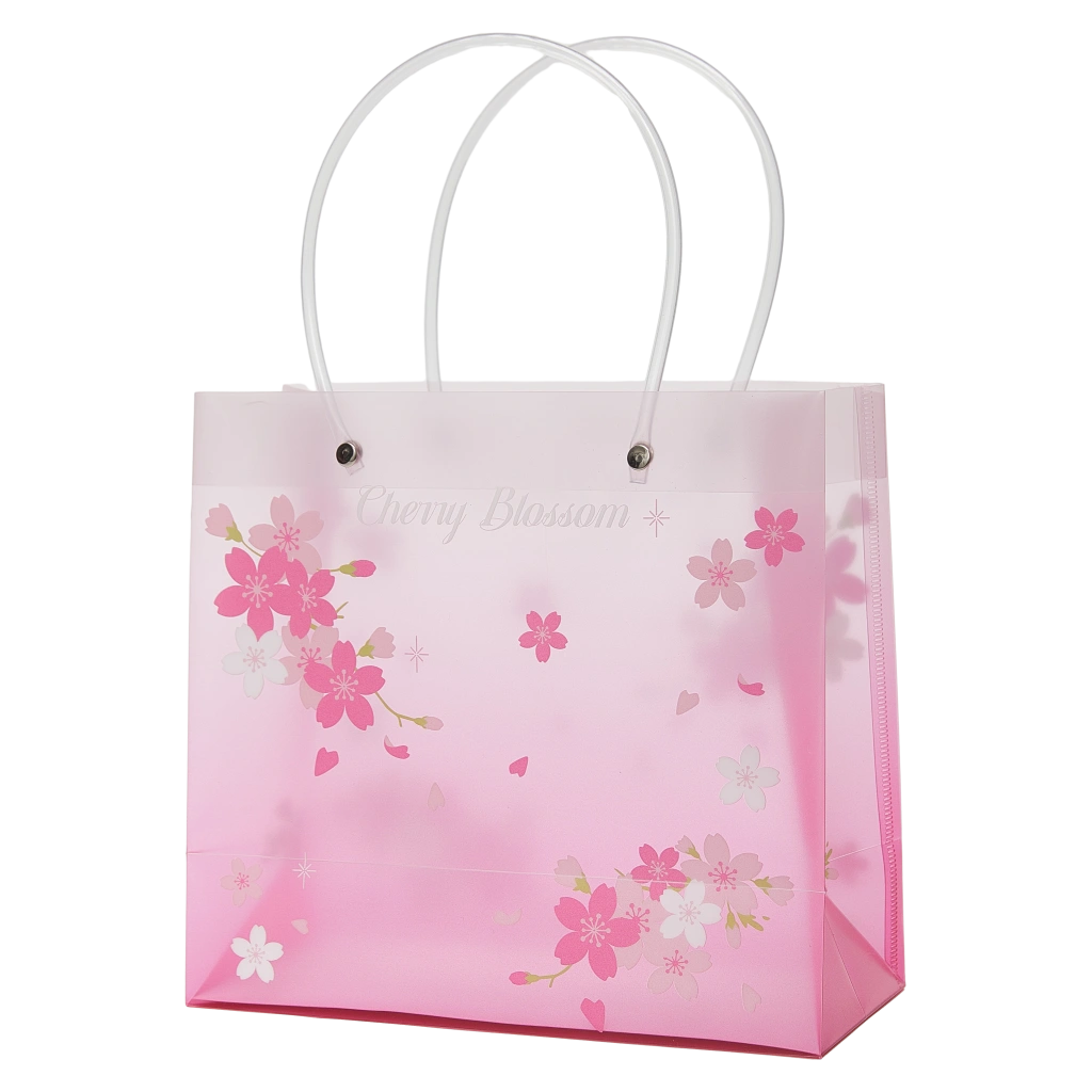 Geschenktasche mit Kirschblüten-Design, mittlere Größe (Rosa/Weiß)