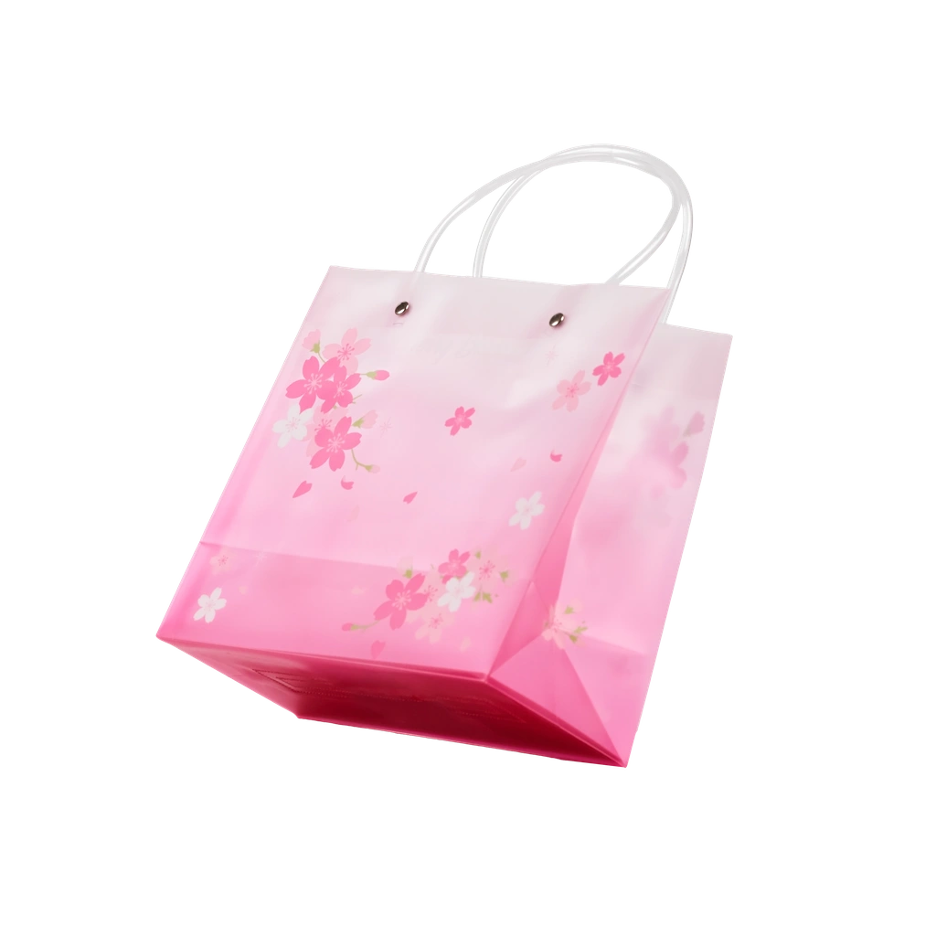 Geschenktasche mit Kirschblüten-Design, mittlere Größe (Rosa/Weiß)