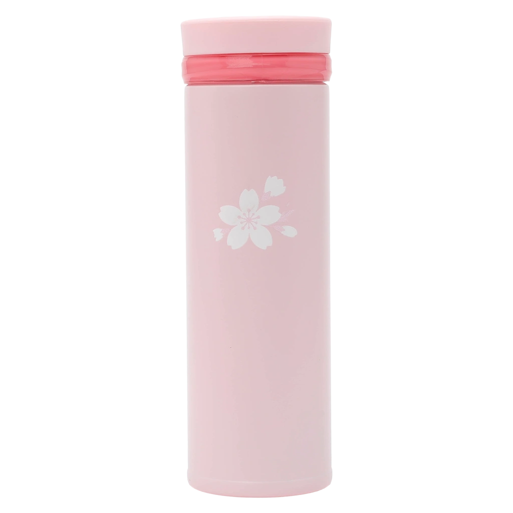 Isolierte Edelstahl-Wasserflasche, 500 ml mit Kirschblüten-Design (Rosa)