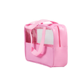 Große Kosmetiktasche aus transparentem PVC, Cherry Blossom Kollektion (Rosa)
