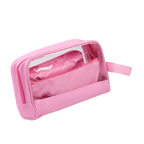 3-teiliges PVC-Kosmetiktaschen Set, transparent (Rosa)