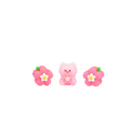 Radiergummi-Set mit Katze und Kirschblüten-Design (Rosa/Weiß)