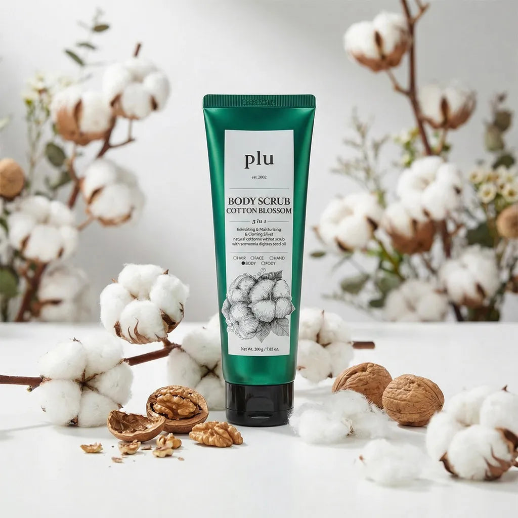 Cotton Blossom exfoliating body scrub, 200 ml, plu