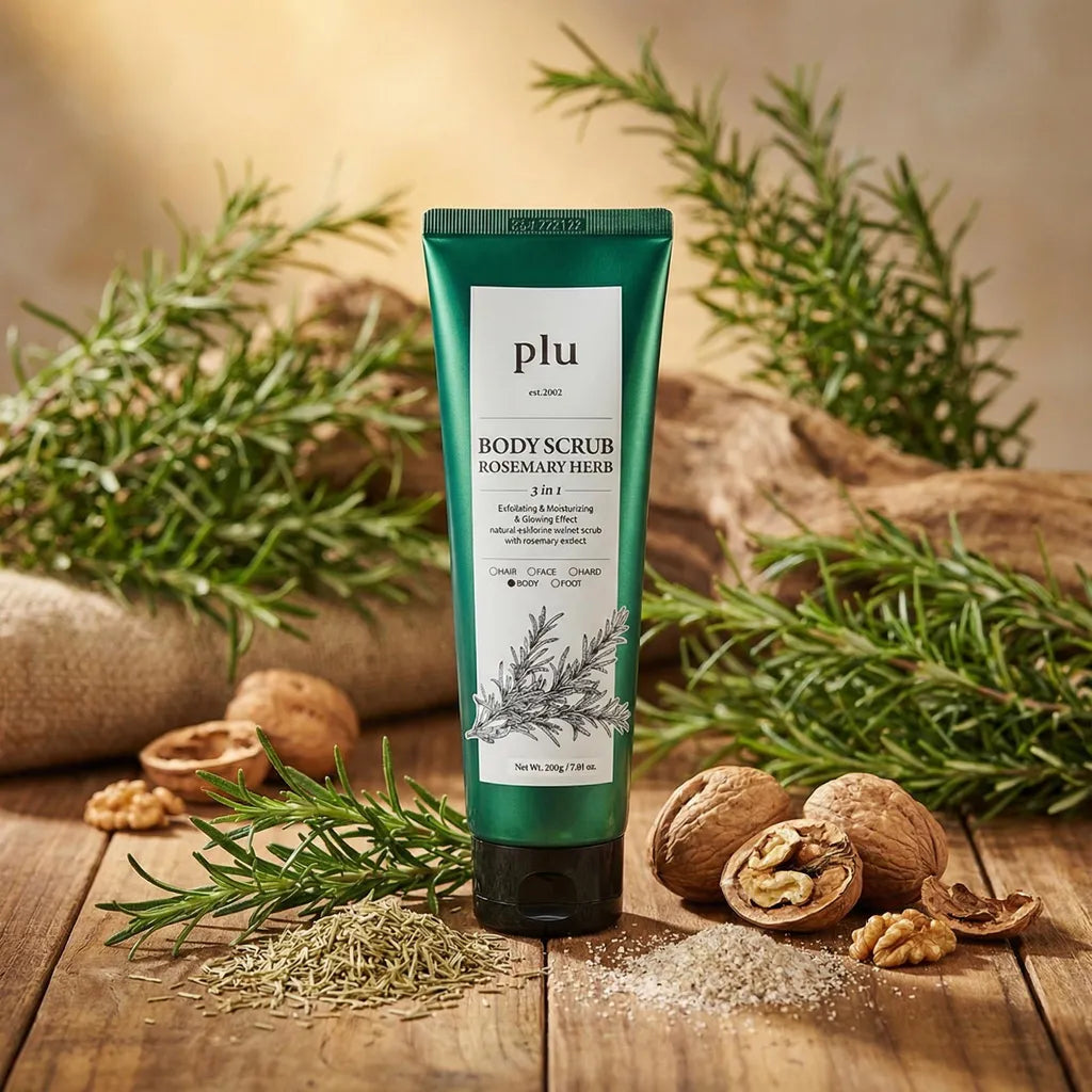 Rosemary Herb exfoliating body scrub, 200 ml, plu