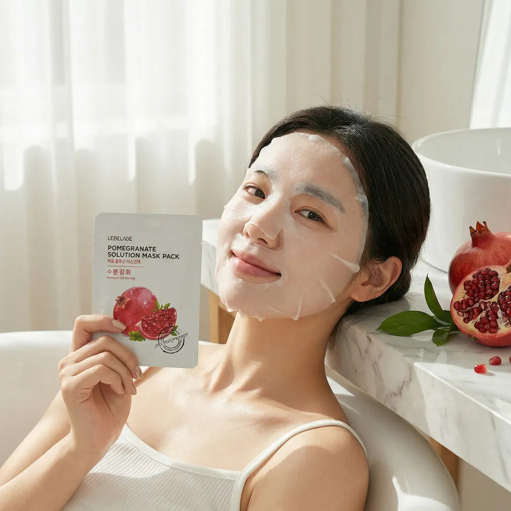 Pomegranate Solution hydrating mask 10pcs pack, 28ml, LEBELAGE