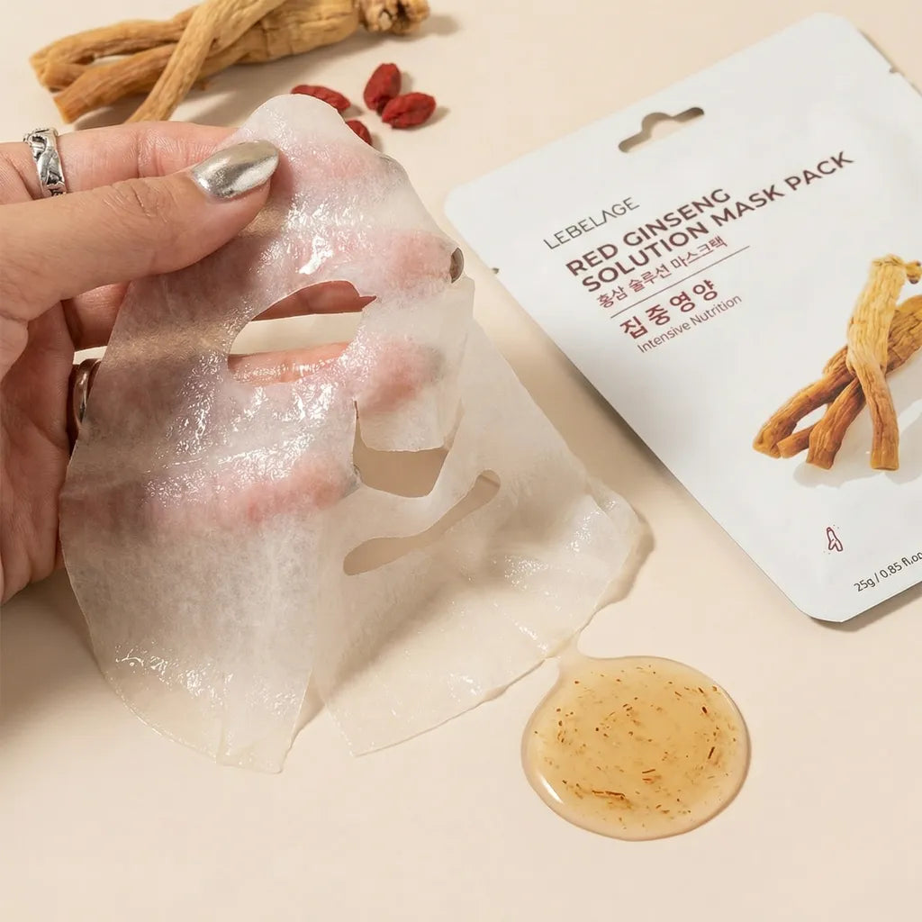 Red Ginseng Solution hydrating mask 10pcs pack, 28ml, LEBELAGE