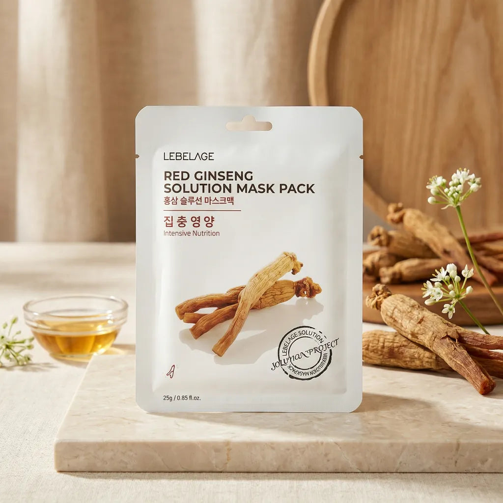 Red Ginseng Solution hydrating mask 10pcs pack, 28ml, LEBELAGE
