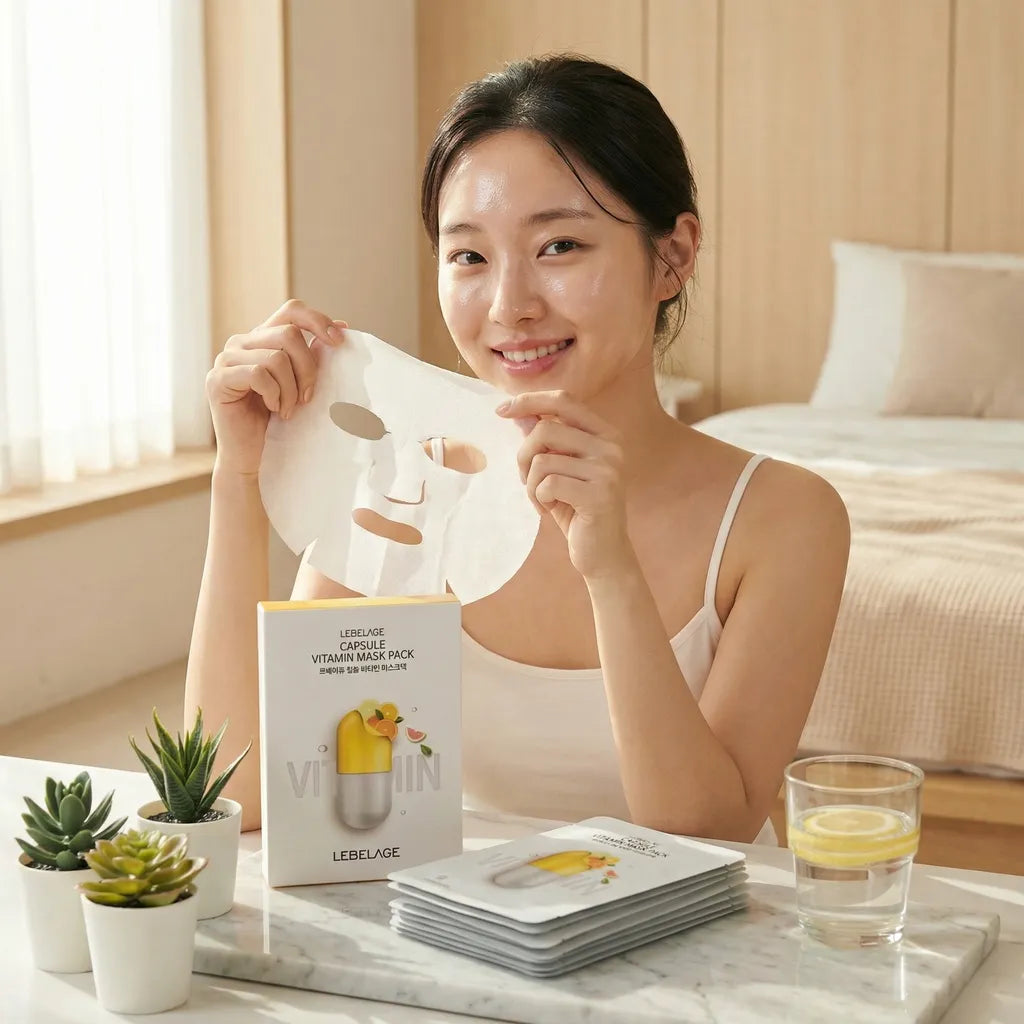Capsule Vitamin brightening mask 10pcs pack, 28ml, LEBELAGE