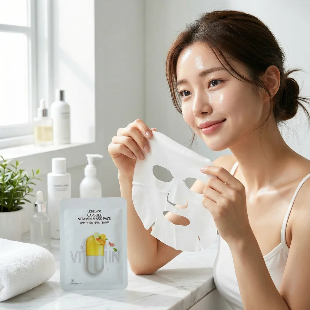Capsule Vitamin brightening mask 10pcs pack, 28ml, LEBELAGE