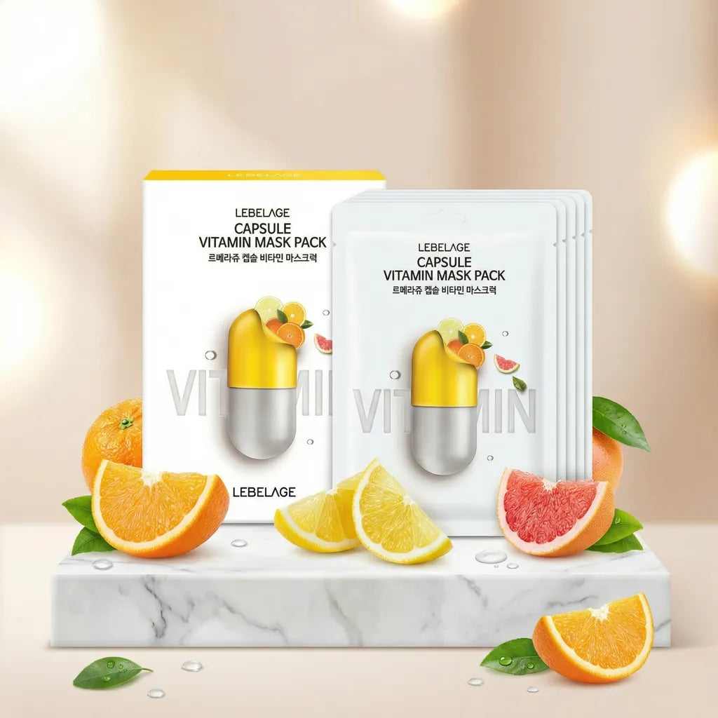 Capsule Vitamin brightening mask 10pcs pack, 28ml, LEBELAGE