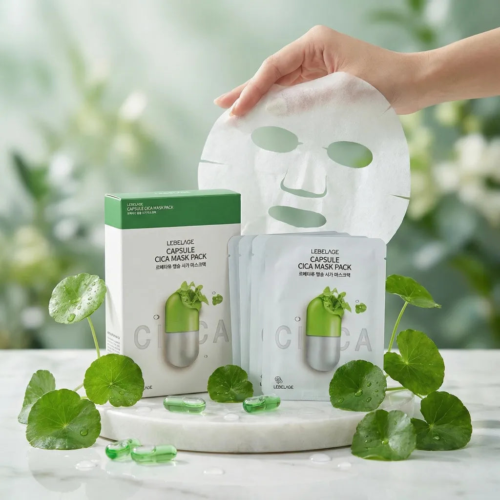 Capsule Cica soothing mask 10pcs pack, 28ml, LEBELAGE