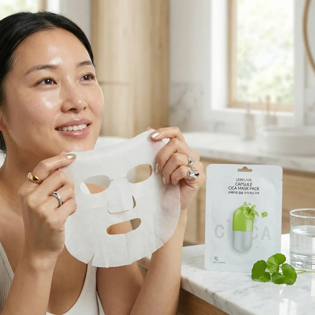 Capsule Cica soothing mask 10pcs pack, 28ml, LEBELAGE