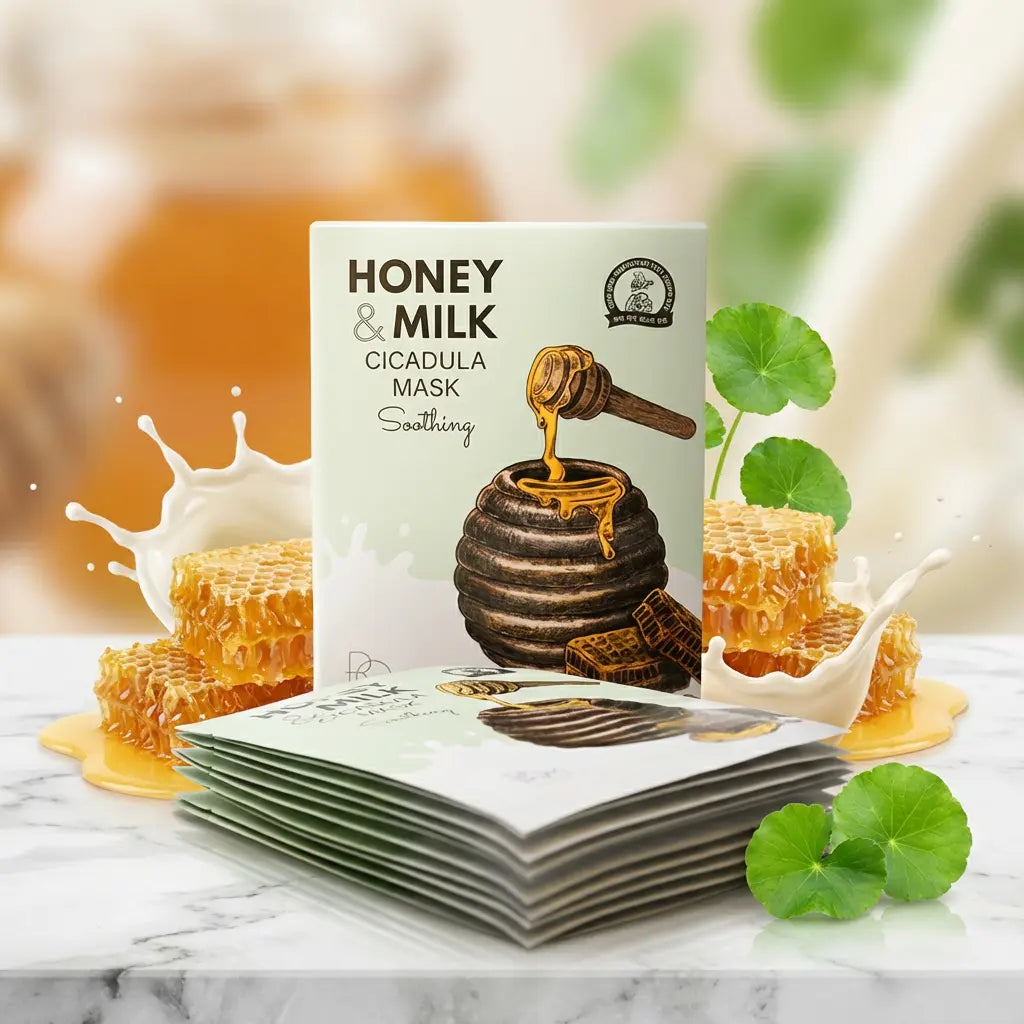 Honey &amp; Milk Cicadula soothing mask 10pcs pack, 25g, B.O.M