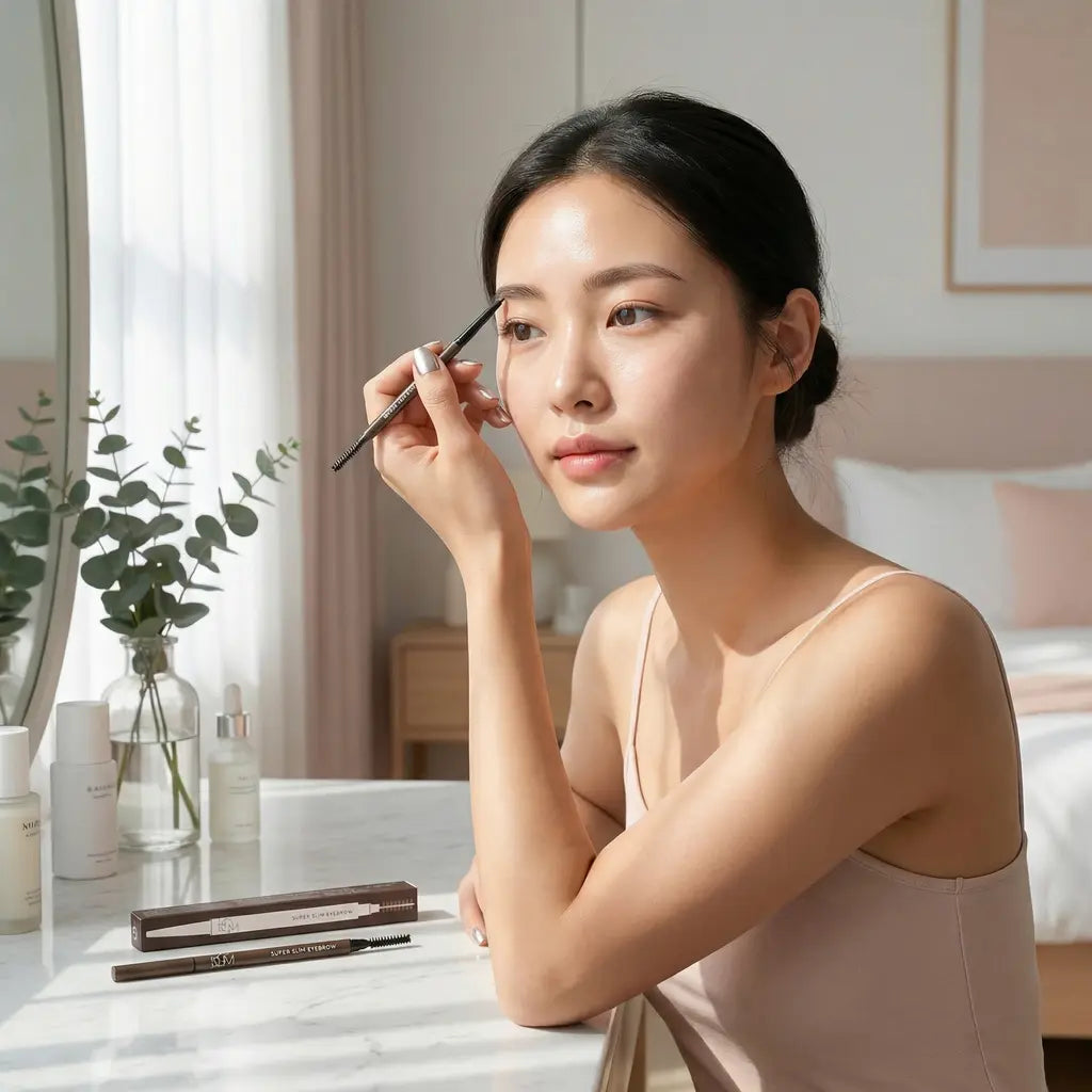 Super Slim eyebrow pencil #01 (charcoal brown), B.O.M