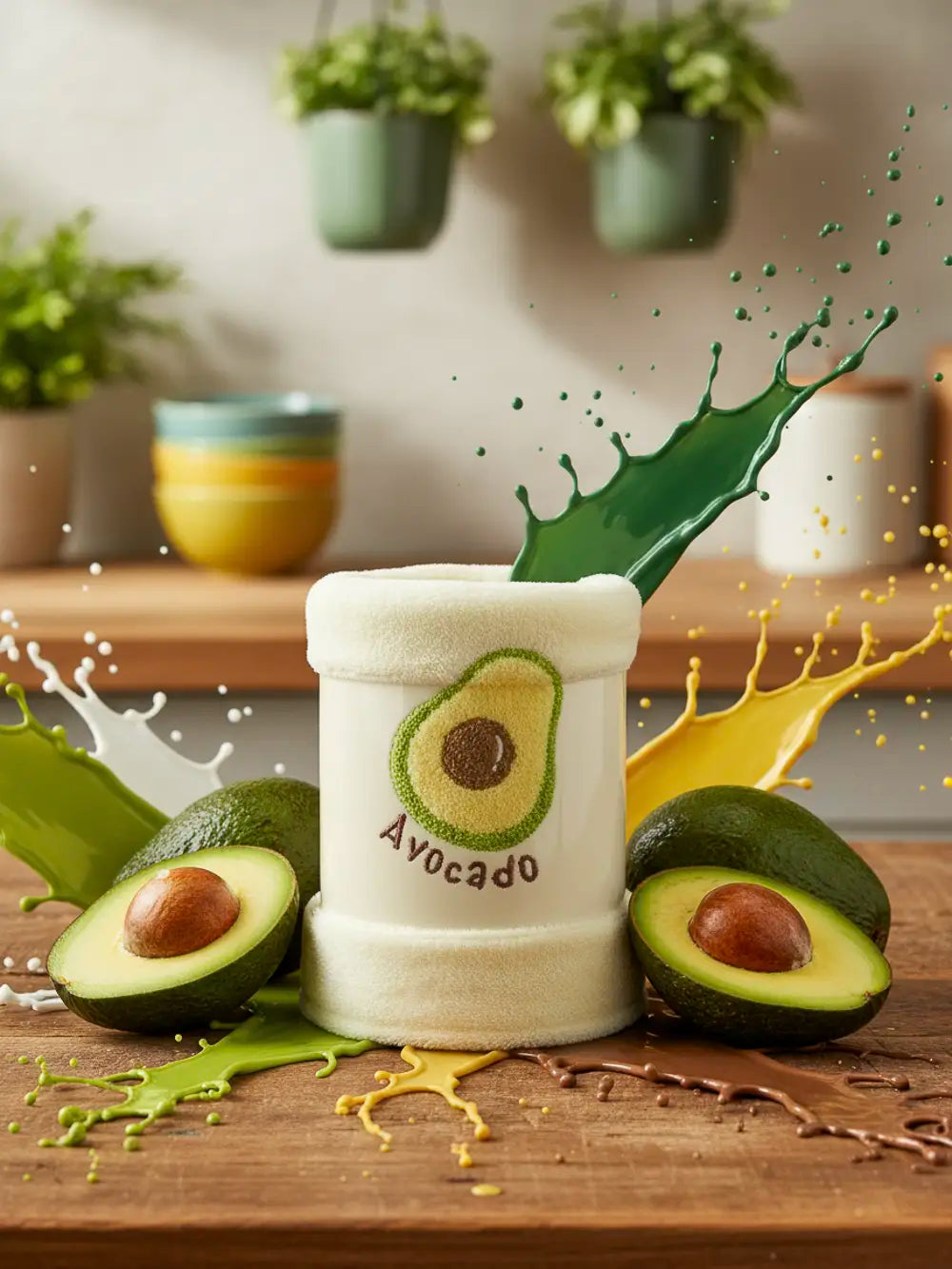 Avocado-Serie Handtuch, weich und bunt (Grün)