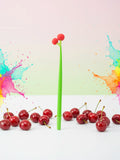 Massage-Stab aus Kunststoff mit Kirsch-Design (Grün/Rot)