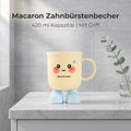 Macaron Zahnbürstenbecher 420 ml mit Griff auf einer Badezimmerablage