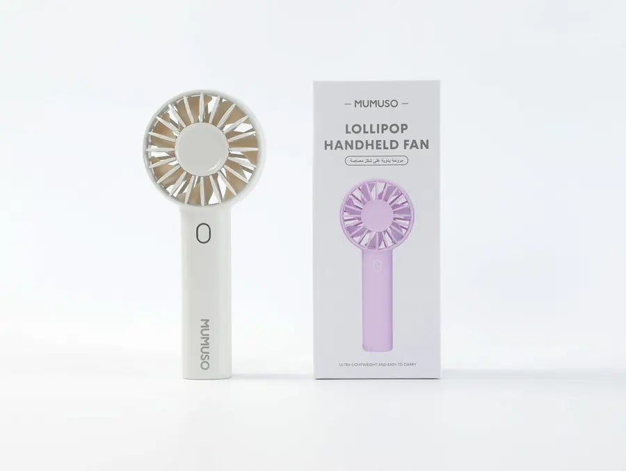 Handventilator im Lollipop Design in Weiß in der Originalverpackung