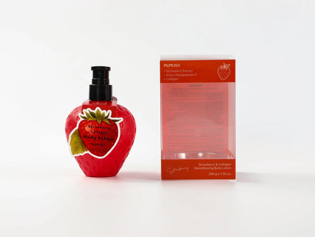 MUMUSO Strawberry & Collagen Smoothening Body Lotion mit Verpackung, 200 g