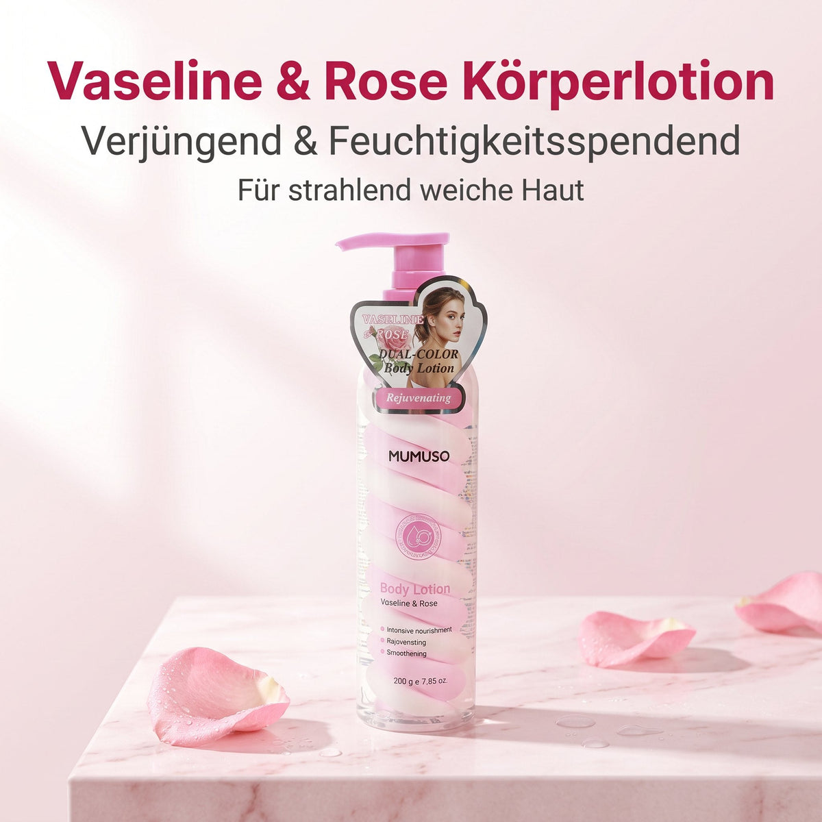 MUMUSO Körperlotion mit Vaseline und Rose – Produktvorteile