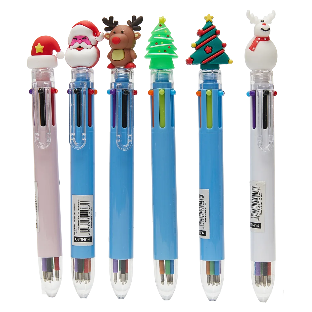 10-in-1 Kugelschreiber mit Glitzer-Print und Weihnachtsdesign (Mehrfarbig)