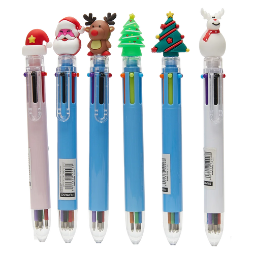 10-in-1 Kugelschreiber mit Glitzer-Print und Weihnachtsdesign (Mehrfarbig)