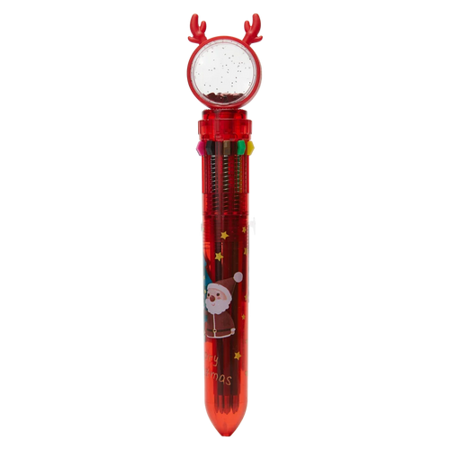 10-in-1 Kugelschreiber mit Glitzer-Print und Weihnachtsdesign (Mehrfarbig)