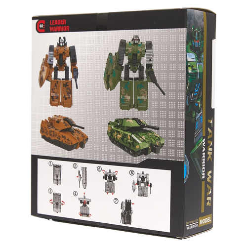 2-in-1 ABS Transforming Robot Spielzeug, Modell Panzer (Braun/Grün)