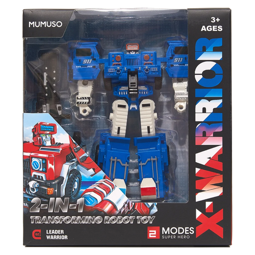 2-in-1 Roboter-Spielzeug aus ABS-Kunststoff, Transform Series (Rot/Blau)