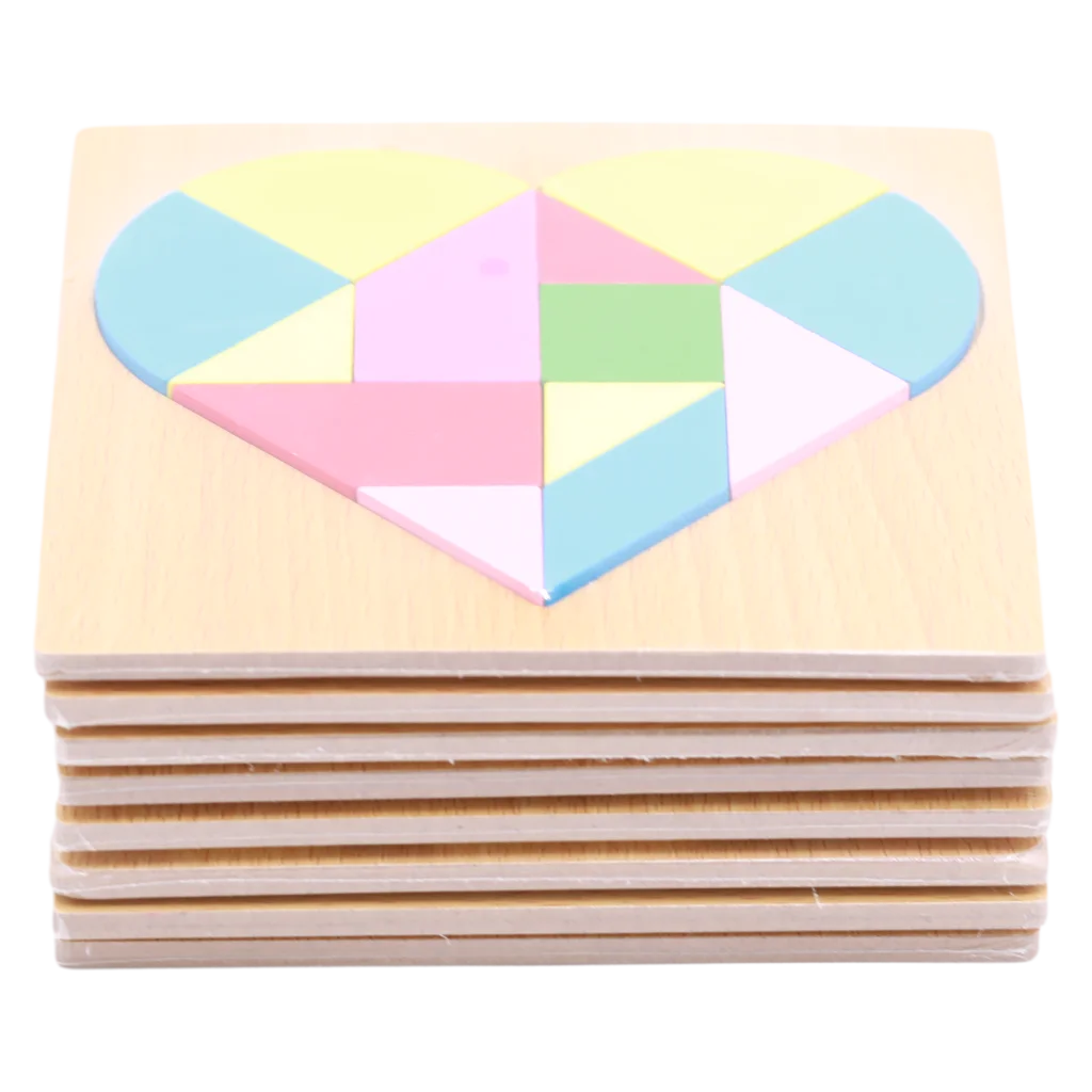 2D Holzpuzzle für Kinder aus Sperrholz, Mehrfarbig