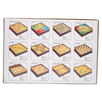 3-in-1 Brettspiel-Set aus Holz mit Schach, Dame und Leiterspiel (Natur)