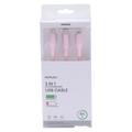 3-in-1 Nylon-USB-Ladekabel, 66W Fast Charge (Rosa)