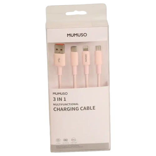 3-in-1 Multifunktionales Ladekabel für verschiedene Geräte (Rosa)